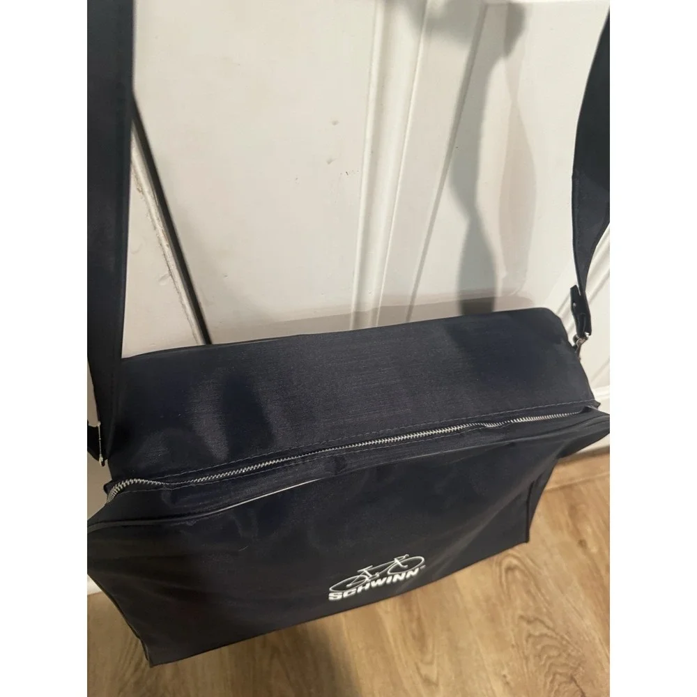 Vintage Schwinn‎ Bikes Bicycles Navy Messenger Bag With Carry Straps 70s/80s